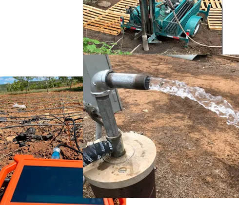 Agua brotando de un pozo